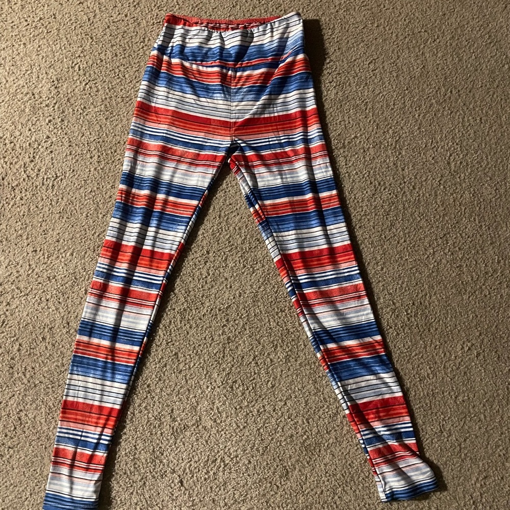 Red white and blue lularoe leggings